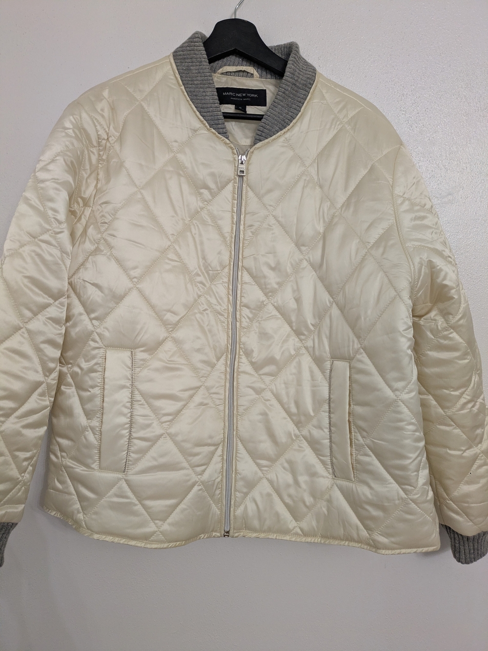 Marc New York Women's Cream Quilted Bomber Jacket